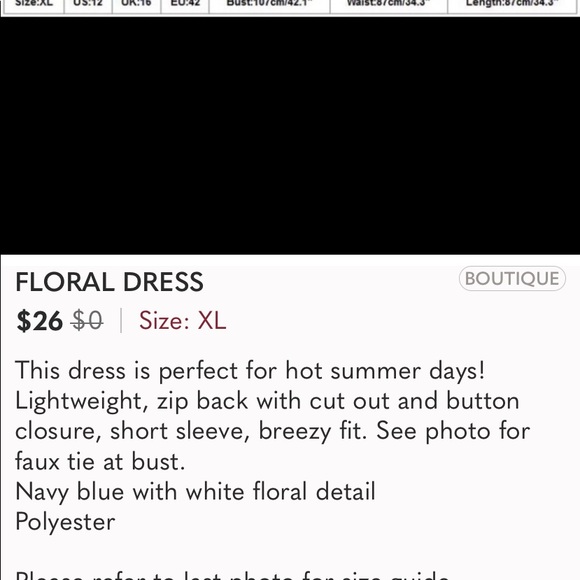 So cute blue dress with white flowers NWT - Picture 9 of 14